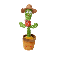 Jouet en peluche cactus dansant répétant des chansons anglaises chantant et parlant cadeau de vacances en peluche rougeoyante