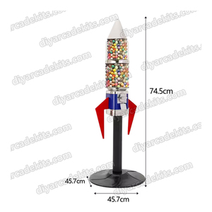 Shuangkuai SK <b>Amusement</b> Park Coin-Operated Gumball Rocket Vending Capsule Elastic Ball <b>Machine</b> Black Stand Plastic Customizable - Product Image 5