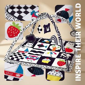 <span class=keywords><strong>Tapis</strong></span> <span class=keywords><strong>d</strong></span>'éveil noir et blanc à contraste élevé pour bébé, <span class=keywords><strong>tapis</strong></span> <span class=keywords><strong>d</strong></span>'activités pour nouveau-né avec arche amovible et jouets sensoriels en peluche - Product Image 5