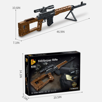 SVD mainan blok bangunan senapan Sniper, Set Kit batu bata bangunan edukasi anak-anak 1655 buah
