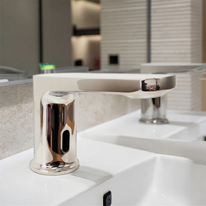 HY-158A Modern Chrome Brass <span class=keywords><strong>Sensor</strong></span> Automático Torneira Single-Hole Single-Handle Touchless Deck para Hotel Banheiro Bacia Cerâmica - Product Image 6