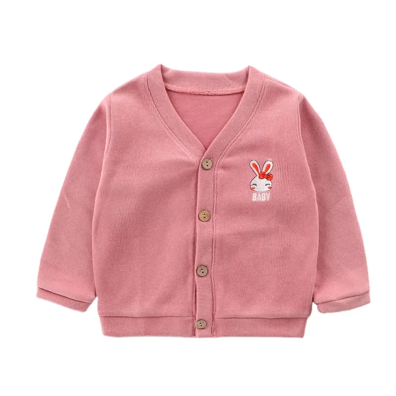 crewneck long sleeve children button cotton uniform sweaters for little girls kids cardigans