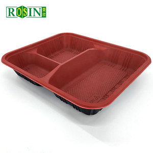 Dùng Một Lần Lò Vi Sóng Hot Bán <span class=keywords><strong>PP</strong></span> 3 Ngăn Takeaway Đỏ Thức Ăn Nhanh Container Bữa Ăn Prep Ăn Trưa Bento <span class=keywords><strong>Box</strong></span> Với Nắp - Product Image 5