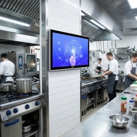 Monitor Táctil KDS para Cocina de 18.5 Pulgadas, Panel Táctil Industrial, Sistema de Visualización para Cocina, Hardware Impermeable, Gestión de Pedidos para Restaurantes