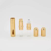 Flacon pulvérisateur à bille double extrémité en aluminium de 12 ml pour parfum et huile essentielle, flacon en verre pour cosmétiques de voyage