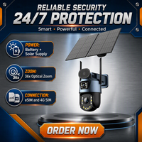 Caméra de sécurité PTZ extérieure sans fil OEM 4G à énergie solaire, type Bullet, avec zoom optique 36x, CMOS, vision nocturne couleur Cloud et audio bidirectionnel