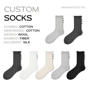 Calcetines con Diseño Floral Personalizado, Color Azul y Negro, Calcetines Deportivos Casuales Transpirables para Hombre y Mujer, Fabricante - Product Image 2