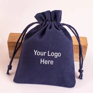 Custom Logo Cotton Velvet Drawstring <b>Small</b> Snap Packaging Pouch Microfiber Bag Wholesale Travel Jewelry Bags for Women - Product Image 2