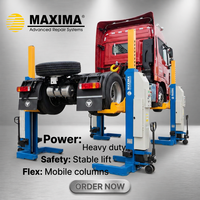 Pont élévateur à quatre poteaux MAXIMA FC75W 7,5 tonnes/colonne, élévateur mobile sans fil pour véhicules utilitaires, pont élévateur robuste pour camions