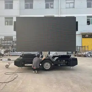 Hydraulic Lift 8 Sqm Mobile Trailer Led Screen Big Led Electronic Digital Signage And Displays For Outside