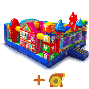 Đồ Chơi Town Theme Inflatable Bouncer Bounce House Khóa Học Trở Ngại <span class=keywords><strong>Slides</strong></span> Inflatable Trampoline Trò Chơi - Product Image 1