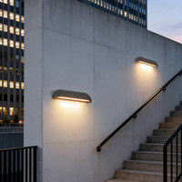 Applique murale solaire LED en aluminium effet marbre, étanche IP65, pour maisons d'hôtes, villas, jardins, cours et escaliers