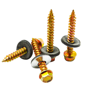 Vis autotaraudeuse robuste à tête hexagonale en zinc jaune avec rondelle <span class=keywords><strong>EPDM</strong></span> pour toiture et tôles métalliques - Product Image 1