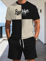 T-shirt décontracté pour homme à manches courtes, col rond, coupe ample, imprimé numérique 3D, polyester terylène, 350g-400g