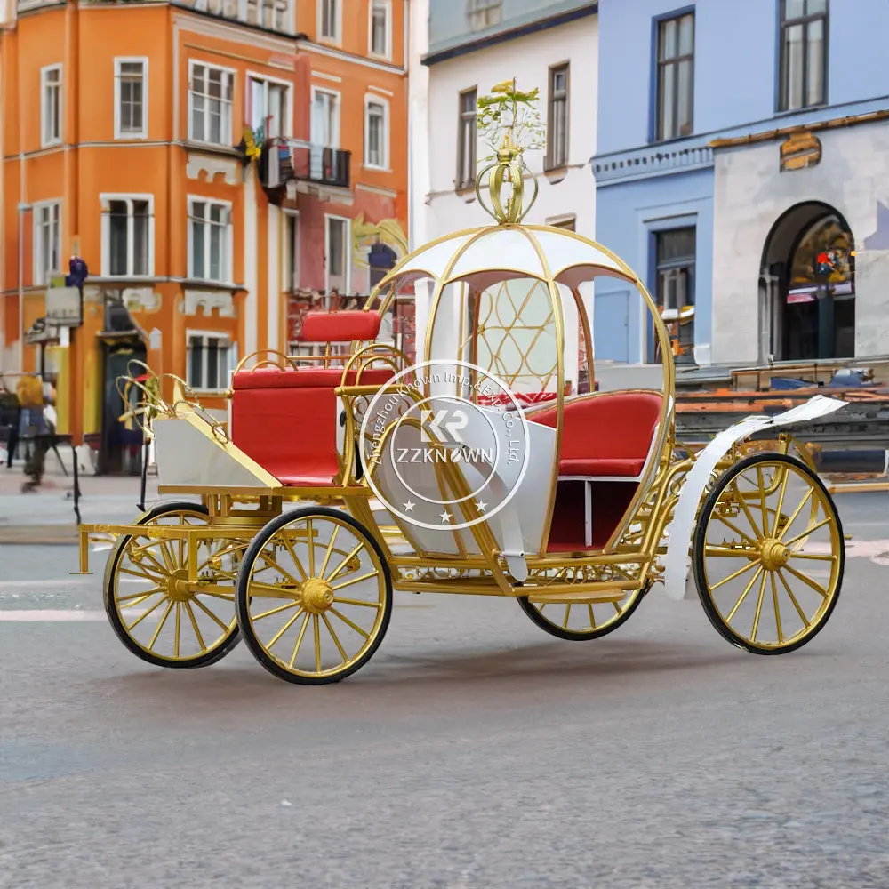 Carrozza trainata da cavalli da giardino per carrozza reale della regina delle nozze