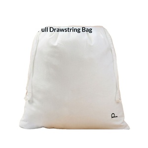 Sac de protection ZEHUI personnalisé en coton blanc lavé avec cordon de serrage, pochette de rangement à double fermeture éclair, logo imprimé, directement de l'usine - Product Image 1