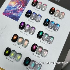 AILANUO Colección de Esmaltes de Gel para Uñas de 10 Colores, Efecto Ojo de Gato, OEM, Marca Privada, Botella Personalizada, Gel Magnético Ojo de Gato - Product Image 1