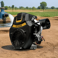Moteur à essence Power Beast 22HP V Twin 2V80 à arbre horizontal OHV refroidi par air, démarrage électrique, 739CC, 3600 tr/min, 1 an de garantie pour utilisation en bateau