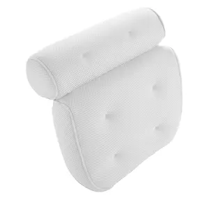热销新设计批发防滑3D网眼水疗浴枕豪华浴缸枕