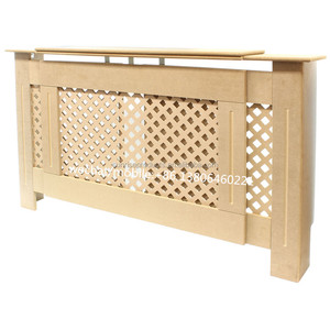 Cubierta de radiador sin pintar blanca con patrón de rejilla cruzada de diamante atractivo de MDF a la venta de 2017 - Product Image 4