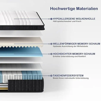 30 cm Dicke Matratze Gel-Memory-Foam King Queen Double Single Größe für Schmerzlinderung & Tiefschlaf, Glasfaserfrei