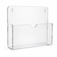Porte-revues mural en acrylique transparent résistant aux UV, porte-documents mural transparent, taille personnalisable, organisateur de rangement pour livres