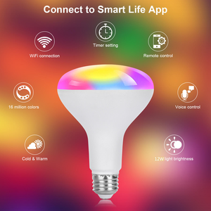 Lampe LED intelligente RGBTW avec commande vocale Alexa et Tuya, <span class=keywords><strong>Wifi</strong></span>, Bluetooth, projecteur, ampoule LED intelligente, décoration d'intérieur, ambiance - Product Image 4