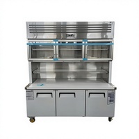 Réfrigérateur-congélateur combiné 2 sections, congélateur en bas, refroidisseur en haut, double température -18°C -25°C, acier inoxydable 304, 5000-10000W