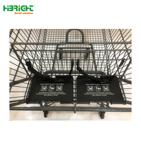 Carrinho de Compras de Metal de Alta Qualidade com Design de Cesta em Malha, Estável, Durável e à Prova de Ferrugem, com Alça Ergonômica