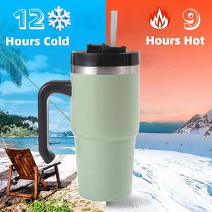 Custom logo 20oz 30oz Business Gifts Travel Sports Mug Thermos <b>Double</b> <b>Wall</b> Insulated Stainless Steel Grippy Tumbler With Handle - Product Image 4