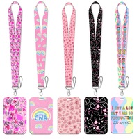 WOWEI Love Quotes ID Badge e porta portafoglio chiavi identificativi portafoglio telefono Premium cordini floreali per donna/uomo