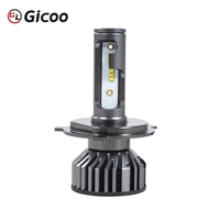 Gicoo F2 Nuevo Faro LED de 12V H7/H8/H9/H11/HB3/HB4/H4 para Auto, 60W 12000LM 6000K, Luz Antiniebla Turbo, Ajuste Universal