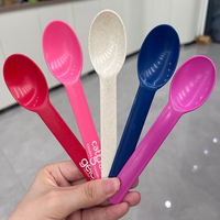 Cuillère à crème glacée colorée avec logo personnalisé Cuillères à yaourt pour dessert et fécule de maïs écologiques