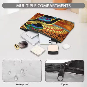 Portable voyage <span class=keywords><strong>maquillage</strong></span> étui fermeture éclair femmes sac cosmétique <span class=keywords><strong>femme</strong></span> africaine Culture Tribale imprimer filles pour organisateur de toilette - Product Image 4