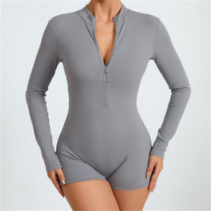 Exclusivo Swing Perfect Fitting Color Mujer Manga larga Suave Control de barriga Compresión Cremallera frontal Body para correr - Product Image 6
