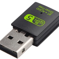 Adaptador WiFi USB Externo de Doble Banda RTL8821CU de 600Mbps con Antena de 2dBi, Tarjeta de Red Inalámbrica Multi-OS sin Controlador para Laptop