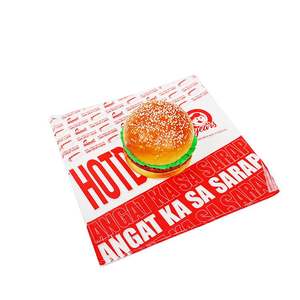 Emballage alimentaire jetable écologique imprimé sur mesure pour poulet frit et sandwichs, papier à hamburger résistant à la graisse et recyclable - Product Image 2
