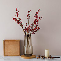 Vase en verre moderne à double bordure, transparent et gris fumé, pour fleurs fraîches et branches, décoration nordique pour la maison