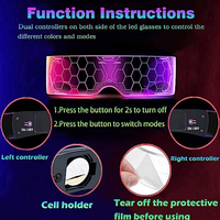 Lunettes de soleil lumineuses à LED en plastique pour enfants, idéales pour les fêtes d'Halloween, avec activation sonore et double contrôle, effet phosphorescent