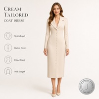 Fabricant Vérifié – Nouvelle Robe Blazer Fourreau Ivoire pour Femme, Professionnelle, Longueur Genou, Élégante, Automne, Personnalisable OEM/ODM