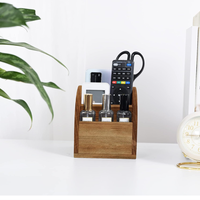 Boîte de rangement de bureau en bois à 3 compartiments avec télécommande, style ferme, pour papeterie, organisateur de table de style campagnard, fourni par l'usine