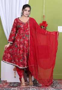 Nuevo Traje ANARKALI Étnico de Rayón, Superventas, con Cuello y Pantalón con Trabajo a Mano, Dupatta para Mujer, Ropa de Fiesta, Materiales Reciclados, para Todas las Temporadas - Product Image 6