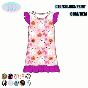 <span class=keywords><strong>Camicia</strong></span> <span class=keywords><strong>da</strong></span> <span class=keywords><strong>Notte</strong></span> in Bambù per Ragazze, Senza Maniche con Volant, Vestito <span class=keywords><strong>da</strong></span> <span class=keywords><strong>Notte</strong></span> per Bambini, Stampa Personalizzata per Feste in Casa, ODM OEM Ingrosso - Product Image 3