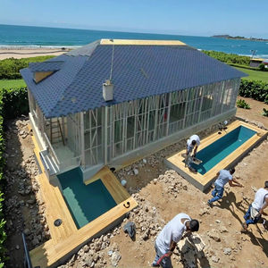 Bardeaux d'asphalte laminés bleus en fibre de verre écologiques, échantillons gratuits, tuiles de toiture extérieures imperméables, <span class=keywords><strong>prix</strong></span> par mètre carré Chine - Product Image 6