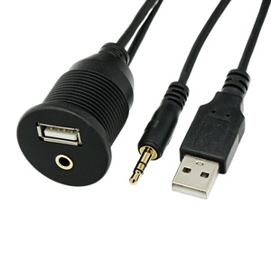 Cable de extensión de doble puerto Usb 2,0 Dc, salida de Audio de 3,5mm para salpicadero de coche, motocicleta, barco, diseño resistente al agua - Product Image 4