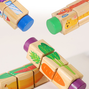 Jouets éducatifs en bois Montessori les plus vendus, puzzle rotatif d'animaux, entraînement <span class=keywords><strong>de</strong></span> la coordination œil-main, <span class=keywords><strong>pour</strong></span> garçons et filles - Product Image 3
