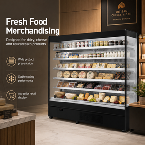 <span class=keywords><strong>Réfrigérateur</strong></span> commercial multi-étagères à vitrine ouverte, refroidissement par air, pour supermarché, refroidisseur de produits laitiers, <span class=keywords><strong>réfrigérateur</strong></span> à emporter - Product Image 5