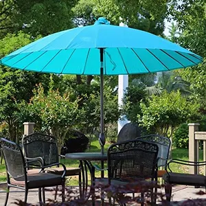 Outdoor NEW Wave Oriental Style Patio Living 2.7 Meter 24 Ribs Large Size Vintage Shanghai Parasol Patio Umbrella With UPF 30+