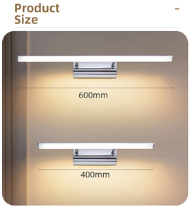 Lampe murale LED moderne pour miroir de salle de bain, longueur réglable 40-120 cm, rotative, étanche IP44, intensité variable - Product Image 2
