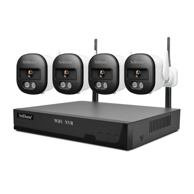 2025 SriHome NVS001E+ IPC056 NVR Kit 4CH Wireless Wifi Camera System 5MP HD Security CCTV Camera System